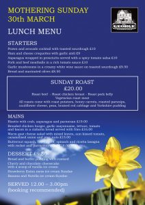 Mothers Day 2025 - The George Petersfield Pizzas - Pubs Petersfield - Pub Restaurant Petersfield - Cask Ales & Excellent Food & Wine - Great Dining