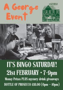 Bingo At The George Petersfield Pizzas - Pubs Petersfield - Pub Restaurant Petersfield - Cask Ales & Excellent Food & Wine - Great Dining